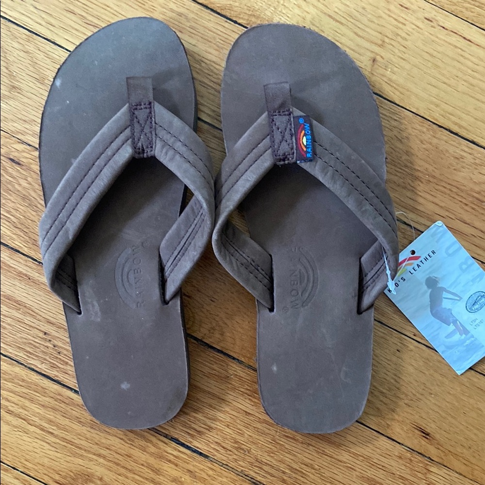 Rainbow Sandals Brown Flip Flops